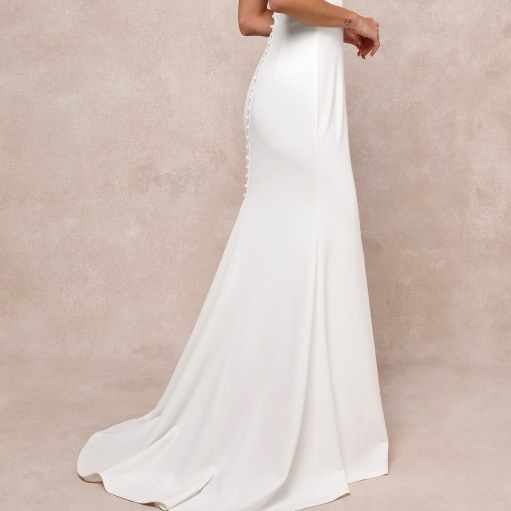 Lulus Feeling Of Forever White Sleeveless Mermaid Maxi Dress - Size S - Picture 4 of 5
